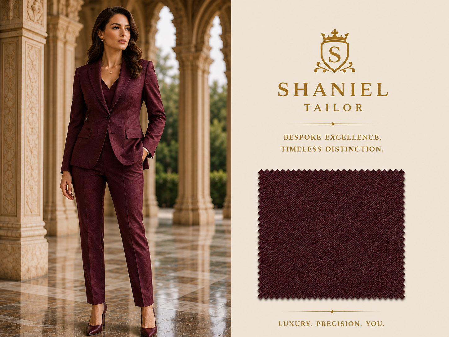 Chic Beige Women's Tailored Suit